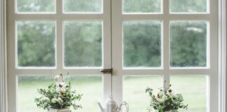 white frame windows for home